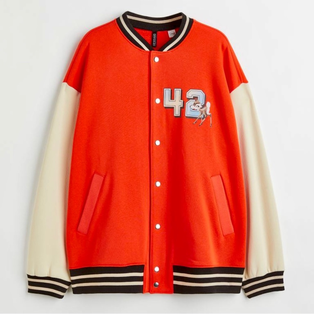 DISNEY BAMBI PRINTED BASEBALL JACKET